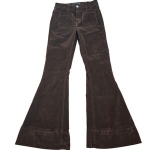 Veronica Beard Sheridan Exaggerated Flare High Rise Brown Corduroy Pants 24 USA